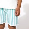 Blue Stripes Bamboo Terry Kids Daywear Shorts, Stripes - Shorts - 3