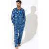 Hanukkah Cookies Bamboo Men's Pajama Set, Blue - Pajamas - 3