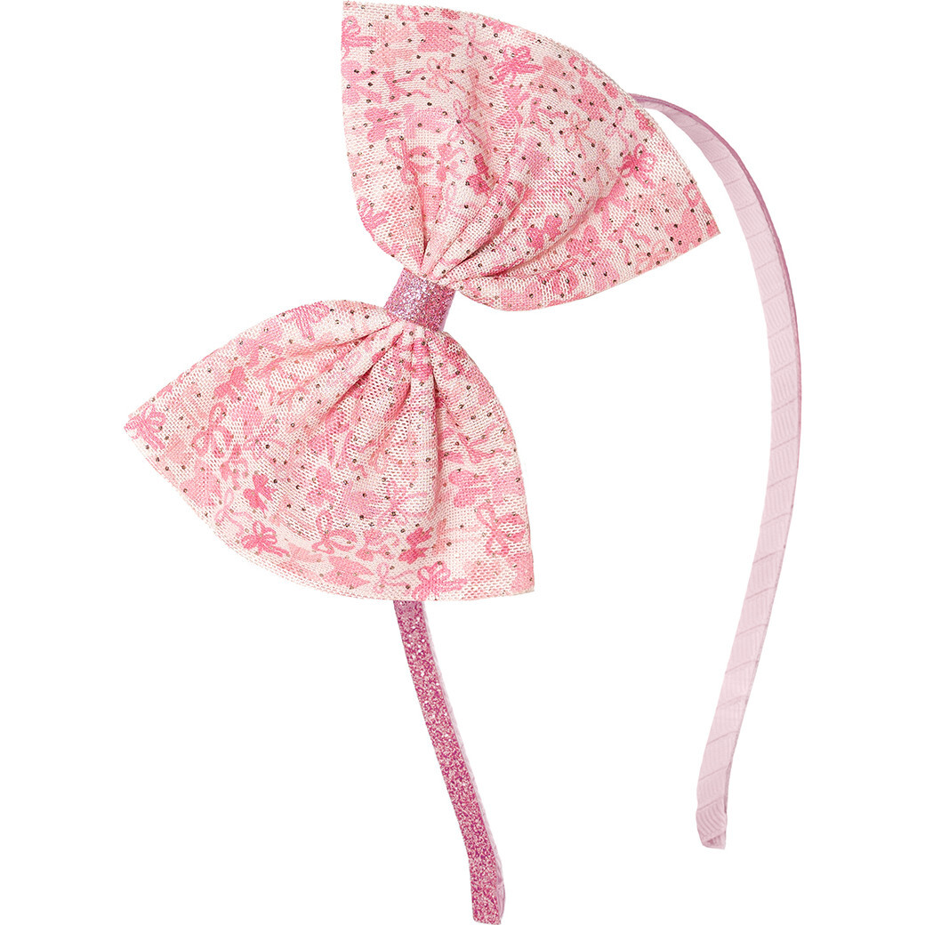 Coquette Tulle Bow Headband, Pink - Hair Accessories - 1
