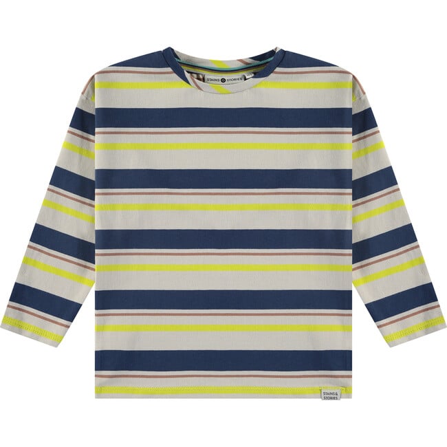 Striped Long Sleeve Pullover T-Shirt, Multicolors