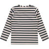 Striped Long Sleeve T-Shirt, Navy & Cream - T-Shirts - 2