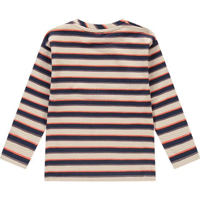 Striped Textured Long Sleeve T-Shirt, Multicolors - T-Shirts - 2