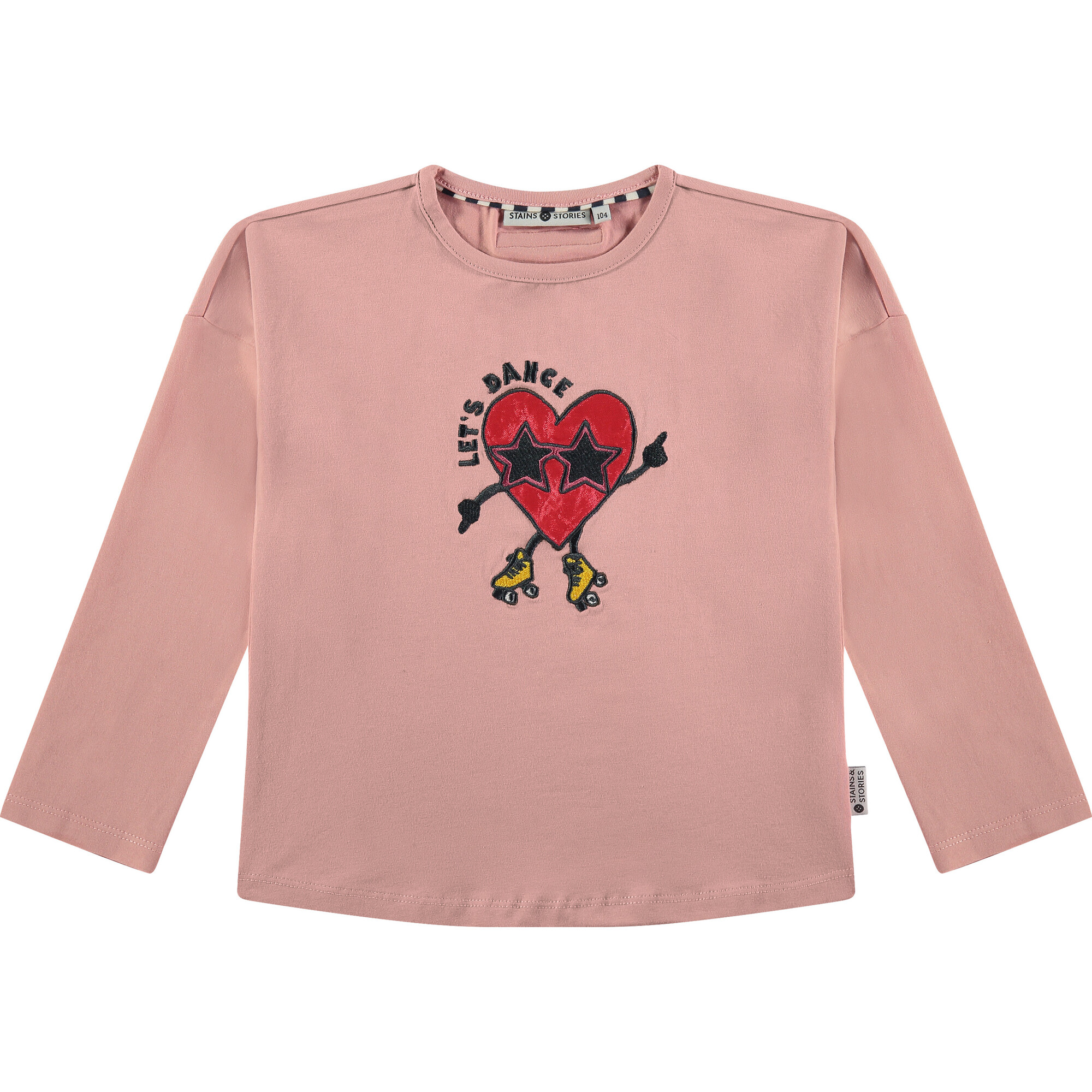 Retro Dicso Theme Long Sleeve T-Shirt, Baby Pink - T-Shirts - 1