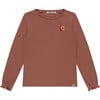 Ribbed Lettuce Edge Long Sleeve T-Shirt, Canyon - T-Shirts - 1 - thumbnail