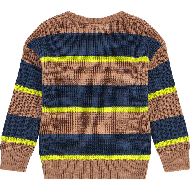 Rib Knit Striped Crew Neck Pull-Over Sweater, Multicolors - Sweaters - 2