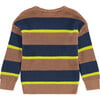 Rib Knit Striped Crew Neck Pull-Over Sweater, Multicolors - Sweaters - 2