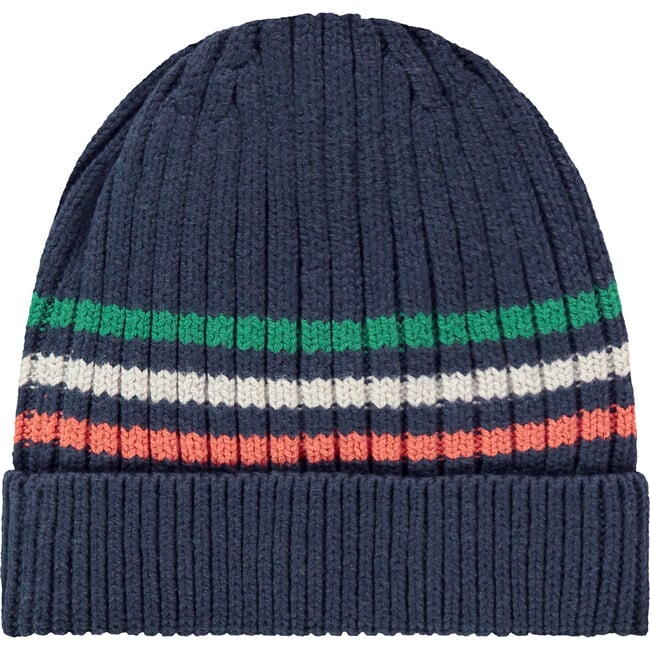 Rib Knit Stripped Beanie, Multicolors - Hats - 2