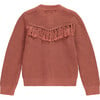 Rib Knit Tassel Cardigan, Coral - Cardigans - 2