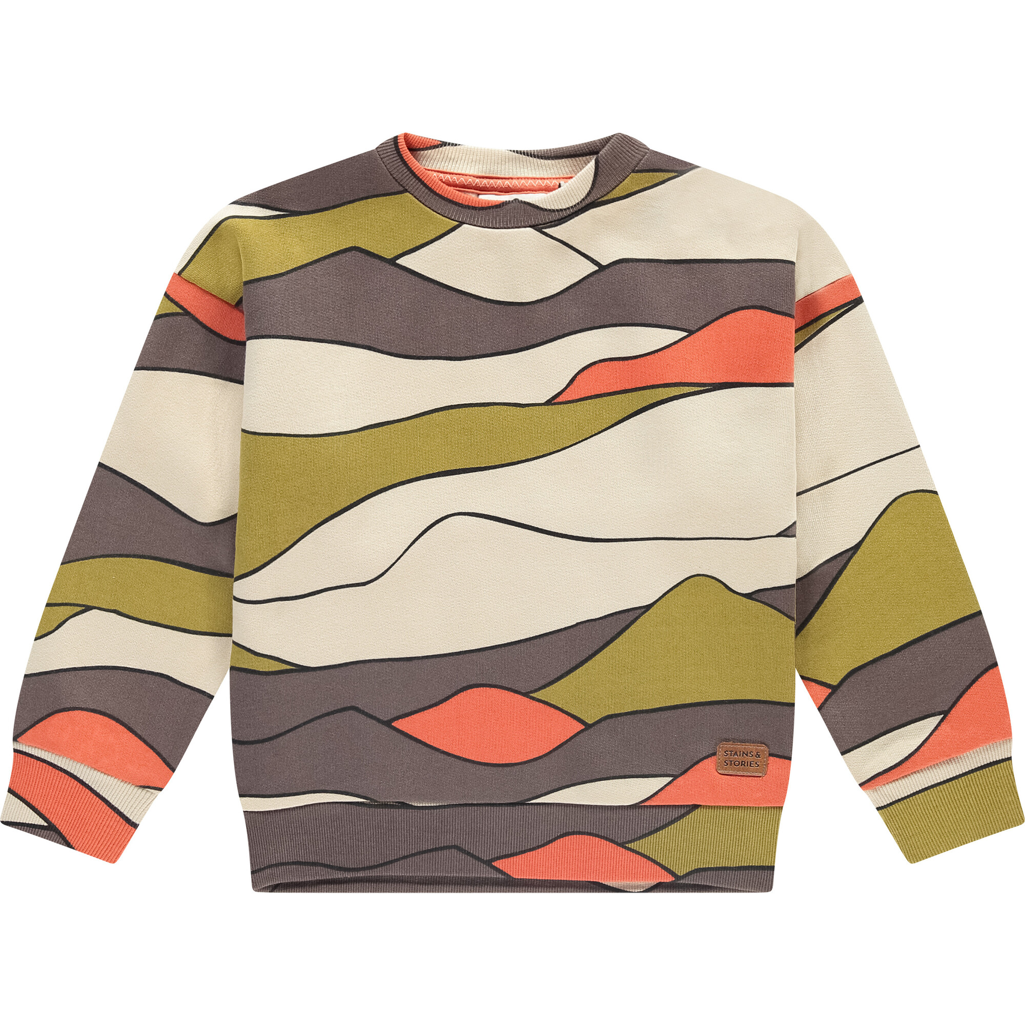 Mountain Theme Crew Neck Pullover Sweatshirt, Multicolors - Sweatshirts - 1