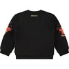 Printed Elbow Crew Neck Pullover Sweatshirt, Deep Black - Sweatshirts - 2