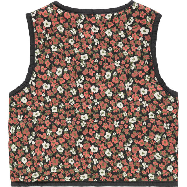 Floral Pattern Sleeveless Vest, Olive & Multicolors - Vests - 2