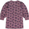 Floral Crew Neck Long Puff Sleeve Pull-Over Dress, Purple - Dresses - 2