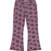 All-Over Leaf Floral Print Flared Leggings, Purple - Leggings - 1 - thumbnail