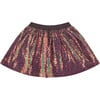 All-Over Reflective Sequin Skirt, Purple - Skirts - 2