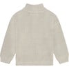 Rib Knit Mock Collar Quarted-Zipped Sweater, Cream - Sweaters - 2