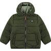 Reversible Multi-Textured Sherpa Winter Jacket, Green - Jackets - 1 - thumbnail