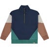 Color-Block Mock Collar Quarter Zip Pullover Sweatshirt, Multicolors - Sweatshirts - 1 - thumbnail