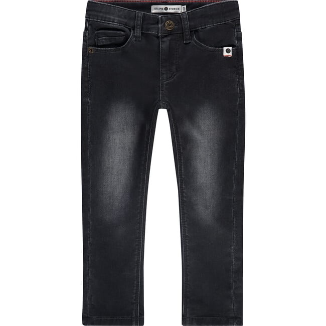 Classic Faded Leg Denim Pant, Dark Charcoal