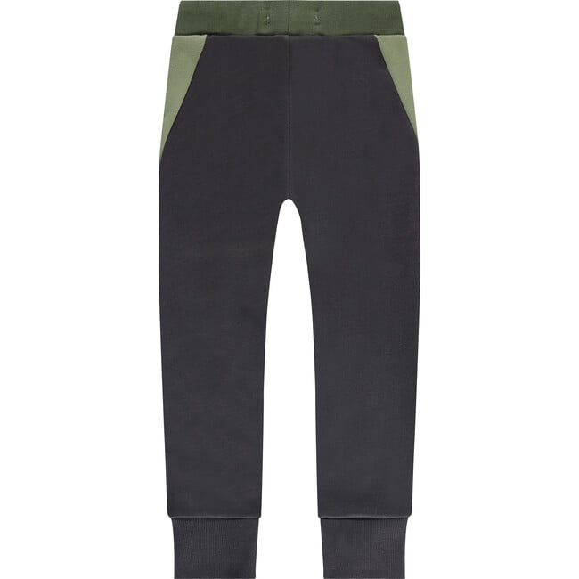 Color-Block Drawstring SweatPant, Green & charcoal - Sweatpants - 2