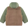 Reversible Multi-Textured Sherpa Winter Jacket, Green - Jackets - 4