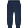 Contrast Side Panel Drawstring SweatPant, Navy & Turquoise - Sweatpants - 2