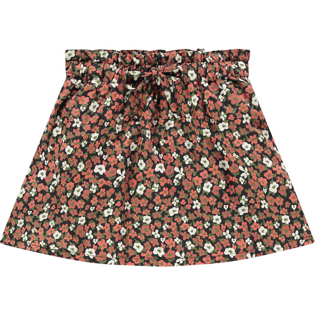 All-Over Floral Print Drawstring Waist Skirt, Multicolors