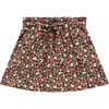 All-Over Floral Print Drawstring Waist Skirt, Multicolors - Skirts - 1 - thumbnail