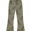 All-Over Cowgirl Boots Print Flared Pant, Olive - Pants - 2