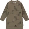 All Over Cowgirl Boots Printed Long Sleeve Pull-Over Sweater Dress, Green - Dresses - 1 - thumbnail