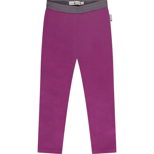 Abstract Pattern Waistband Leggings, Magenta Purple