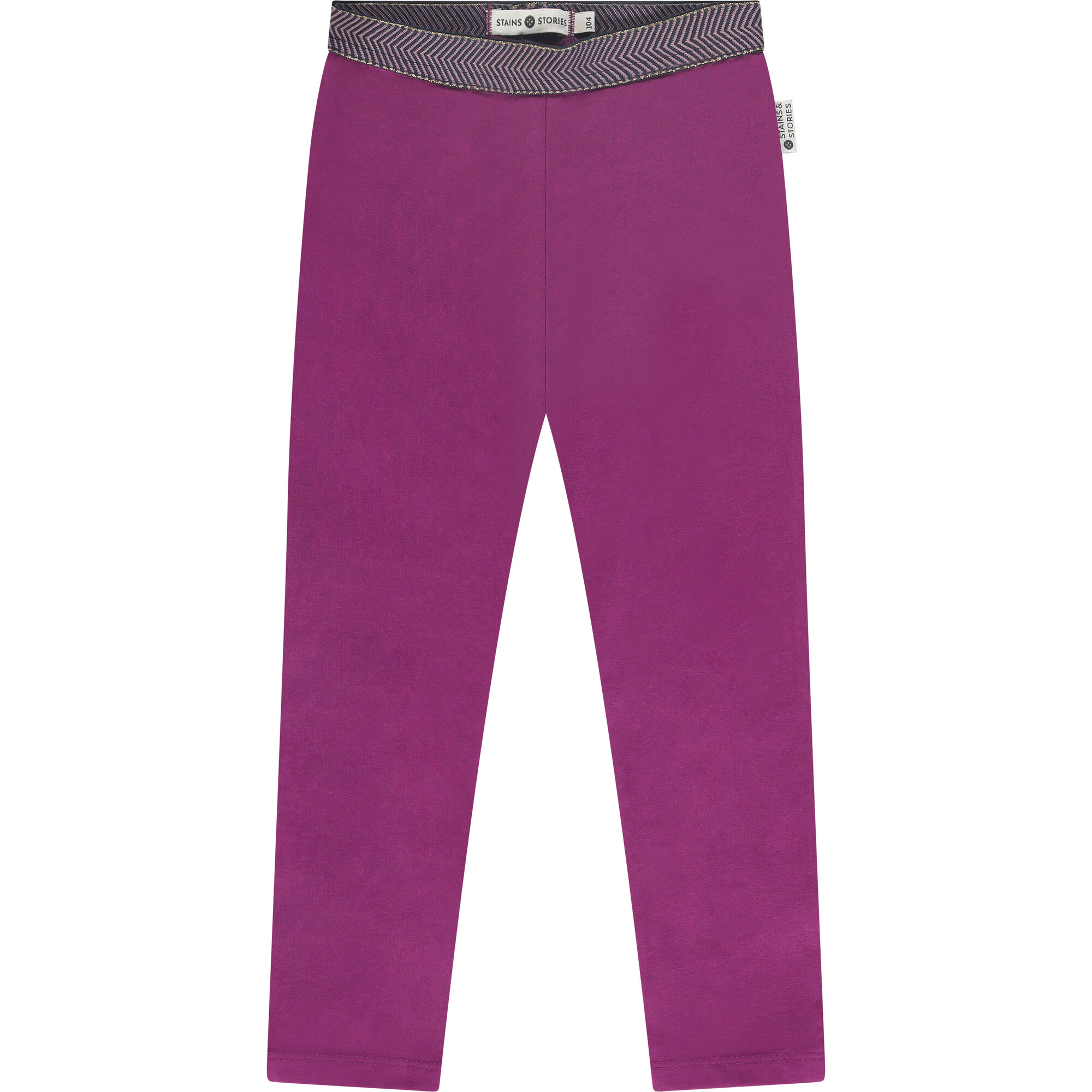 Abstract Pattern Waistband Leggings, Magenta Purple - Leggings - 1