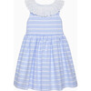 Stripe Broderie Collar Dress, Blue Stripe - Dresses - 1 - thumbnail