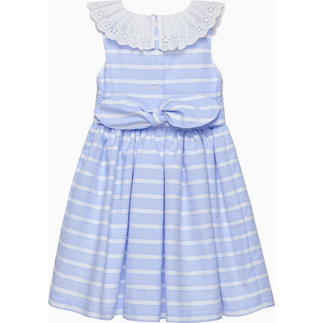 Stripe Broderie Collar Dress, Blue Stripe - Dresses - 2