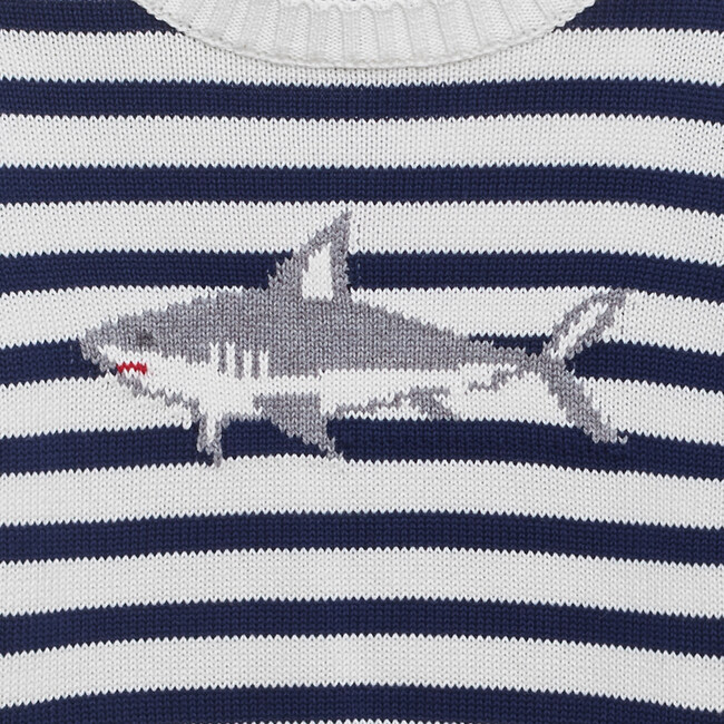 Shark Stripe Sweater, Navy Stripe - Sweaters - 3