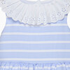 Stripe Broderie Collar Dress, Blue Stripe - Dresses - 3