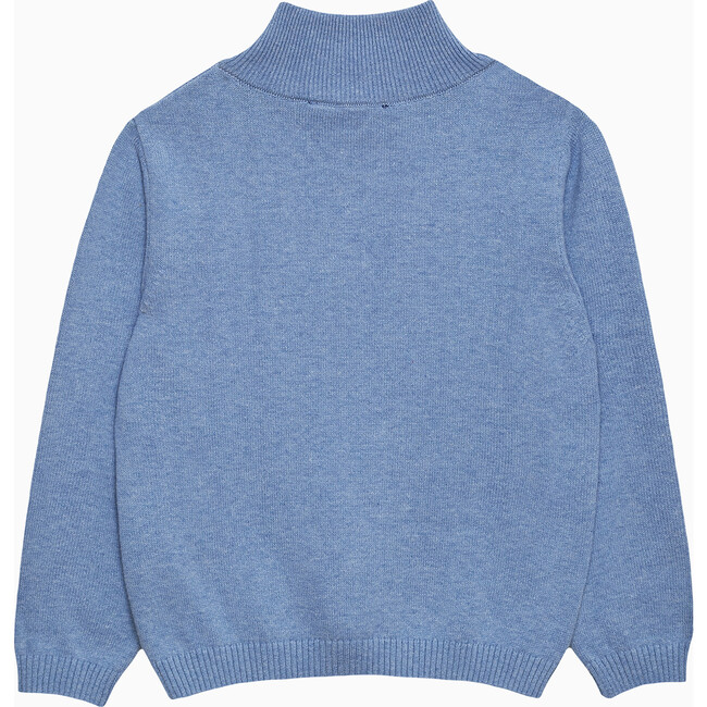 Sailing Half Zip Sweater, Pale Blue Marl - Sweaters - 2