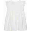 Little Pretty Daisy Dress, White - Dresses - 2