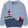 Little Lighthouse Sweater, Blue Marl - Sweaters - 1 - thumbnail