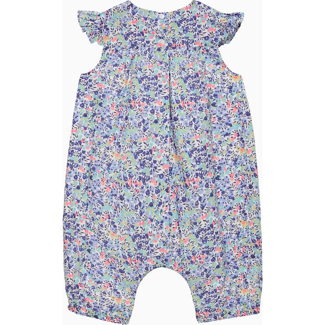 Little Liberty Print Neon Wiltshire Romper, Navy - Rompers - 2