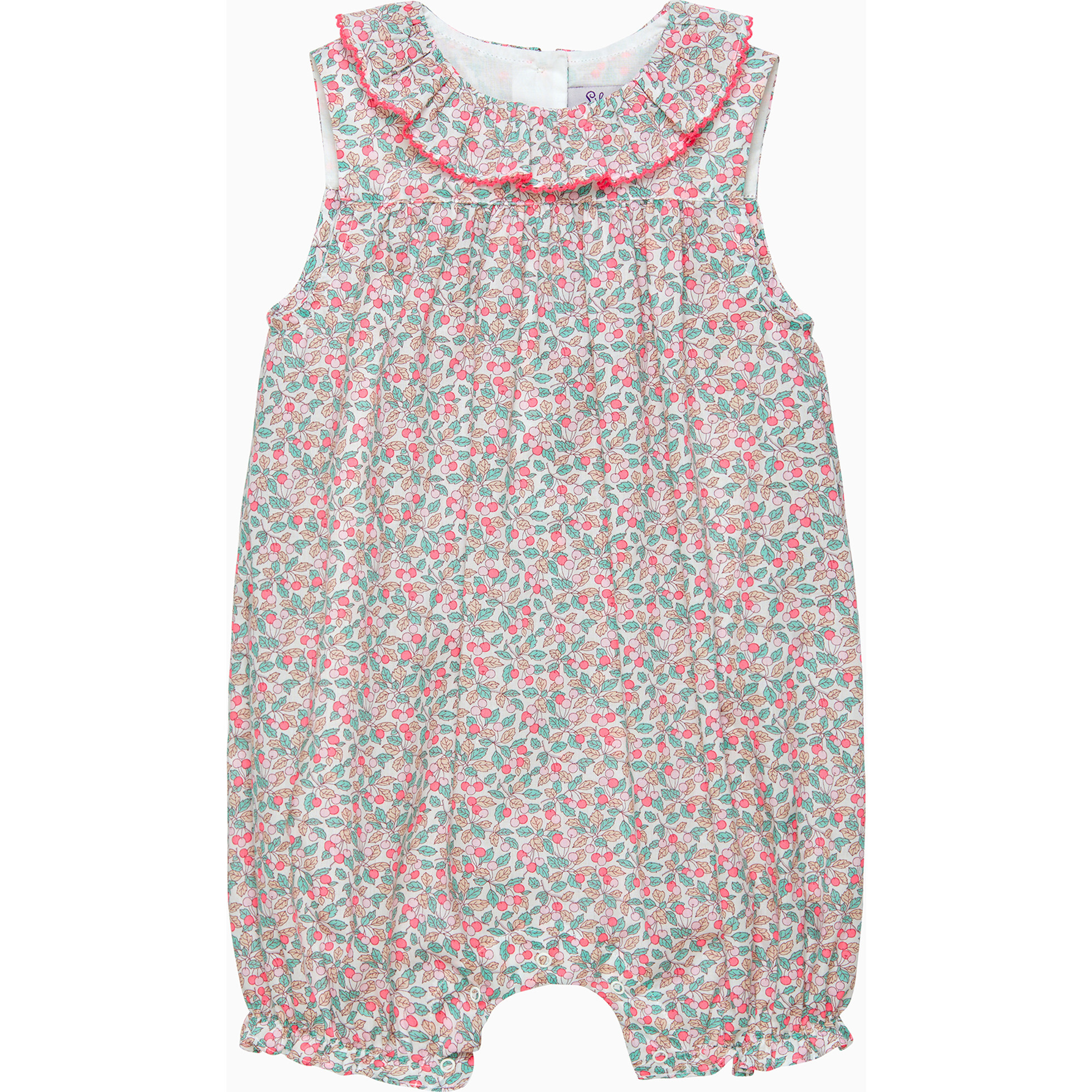 Little Liberty Print Coco Cherry Romper, Coco Cherry - Rompers - 1