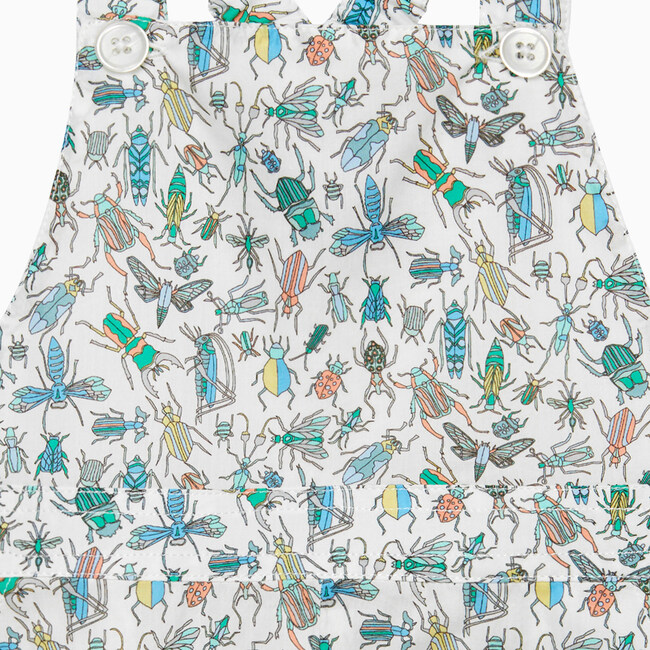 Little Liberty Print Atticus Bib Short, Blue Bugs - Rompers - 3