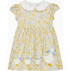 Little Floral Bloom Duck Dress, Lemon & Blue - Dresses - 1 - thumbnail