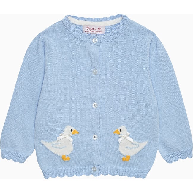 Little Duck Cardigan, Cornflower Blue - Cardigans - 1