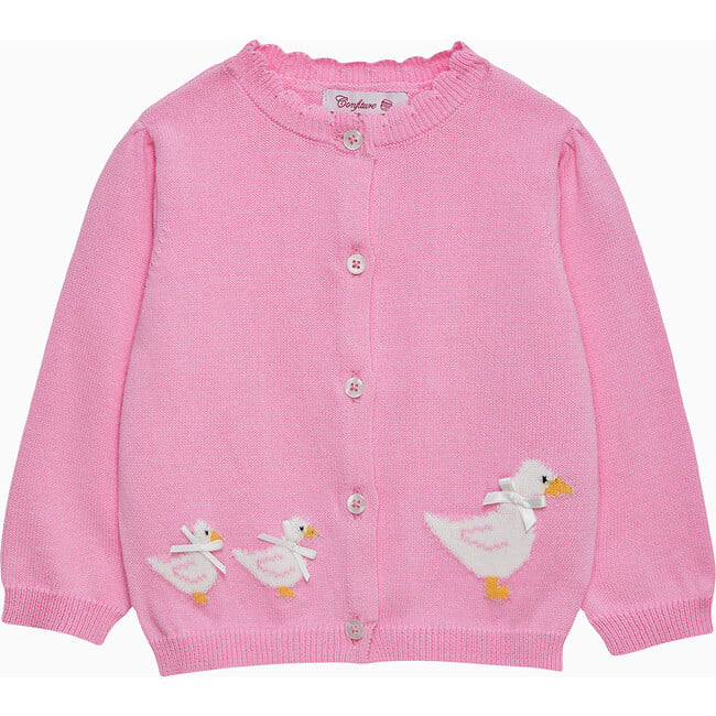 Little Duck Cardigan, Bright Pink