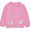 Little Duck Cardigan, Bright Pink - Cardigans - 1 - thumbnail