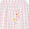 Little Duck Gingham Dungarees, Pink Gingham - Rompers - 3