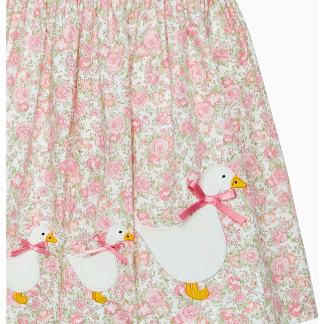 Little Floral Rose Duck Dress, Pink - Dresses - 3