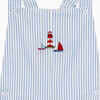 Little Atticus Lighthouse Bib Short, Blue Stripe - Rompers - 3