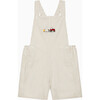 Little Alexander Farm Bib Shorts, Oatmeal Stripe - Rompers - 1 - thumbnail