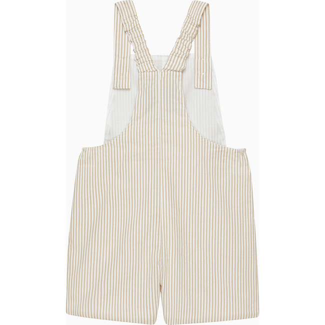 Little Alexander Farm Bib Shorts, Oatmeal Stripe - Rompers - 2